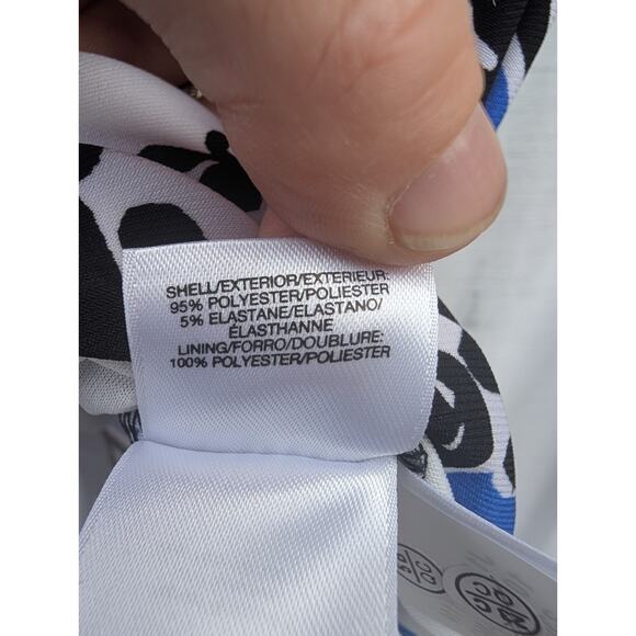 Evan Picone Black Label Women's Sleeveless Blouse Sz S Twist Front Floral Career - Picture 7 of 7